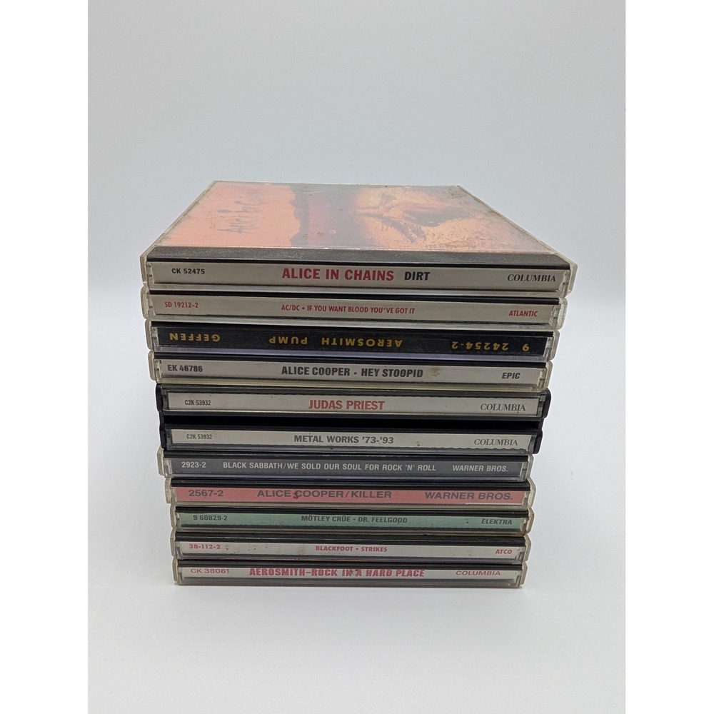 Hard Rock Heavy Metal CD Lot 10pc Alice In Chains AC/DC Black Sabbath Priest